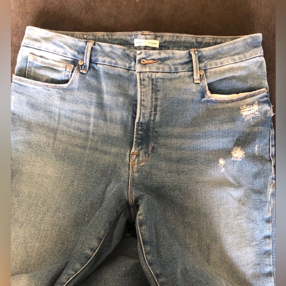 Good American Good Classic medium Blue Straight Jeans size 14 - Picture 2 of 10